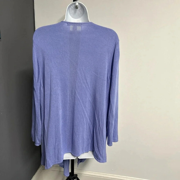 Emaline Women’s 2X  Purple Open Front Topper Cardigan Waterfall Semi Sheer - Picture 6 of 10